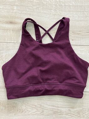 Vuori Elevation Sports Bra Medium Women's High Neck Crossback Sports Bra in Plum